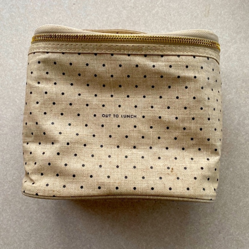 NWOT Tan with polka dots Kate spade lunch box